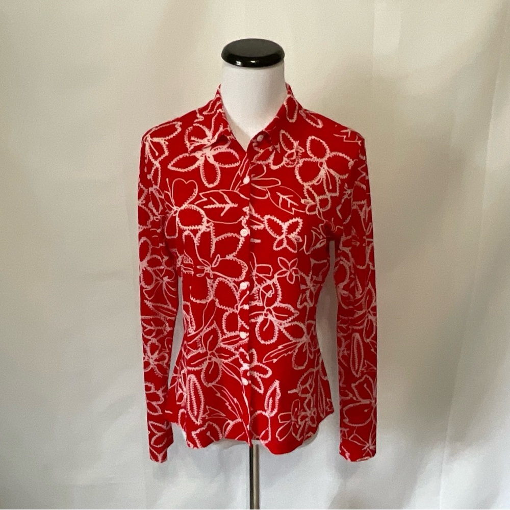 I.E. Semi sheer floral blouse Size Medium